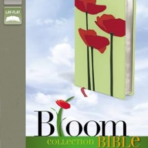 KJV, Thinline Bloom Collection Bible, Imitation Leather, Green/Red, Red Letter Edition