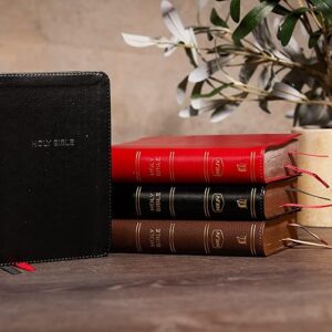 NKJV, Reference Bible, Compact Large Print, Leathersoft, Black, Red Letter, Comfort Print: Holy Bible, New King James Version