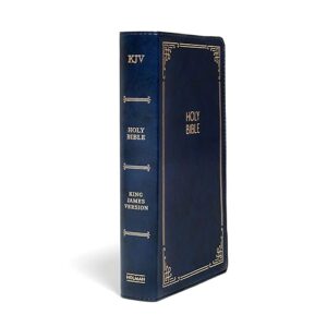 KJV Large Print Personal Size Reference Bible, Navy Leathertouch, Red Letter, Pure Cambridge Text, Presentation Page, Cross-References, Full-Color Maps, Easy-to-Read Bible MCM Type