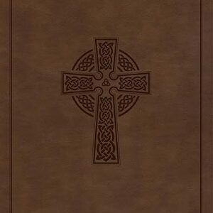 KJV Large Print Personal Size Reference Bible, Brown Celtic Cross LeatherTouch, Red Letter, Pure Cambridge Text, Presentation Page, Cross-References, Full-Color Maps, Easy-to-Read Bible MCM Type