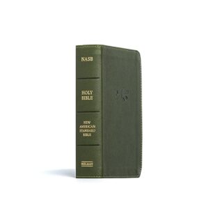 NASB Compact Reference Bible, Olive LeatherTouch, Red Letter, Presentation Page, Cross-References, Full-Color Maps, Easy-to-Read Bible Karmina Type