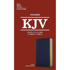 KJV Single-Column Compact Bible, Navy LeatherTouch, Red Letter, Pure Cambridge Text, Presentation Page, Full-Color Maps, Easy-to-Read Bible MCM Type