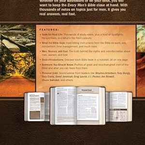 Every Man’s Bible: New Living Translation (Hardcover, Every Man’s Series) – Study Bible for Men with Study Notes, Book Introductions, and 44 Charts