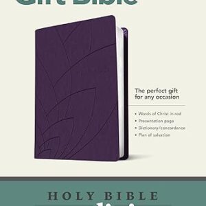 Premium Gift Bible NLT (LeatherLike, Purple Petals, Red Letter)