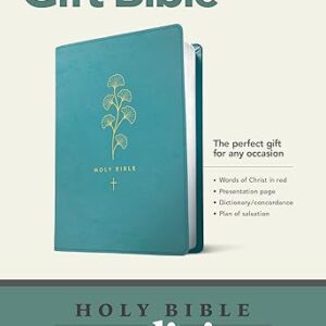 Premium Gift Bible NLT (LeatherLike, Teal Cross, Red Letter)