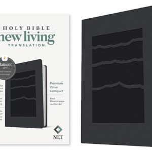 NLT Premium Value Compact Bible, Filament-Enabled Edition (LeatherLike, Black Mountainscape), 4.1 x 1.2 x 6.4 inches