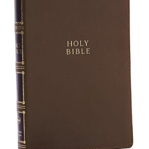 NKJV, Compact Center-Column Reference Bible, Brown Leathersoft, Red Letter, Comfort Print